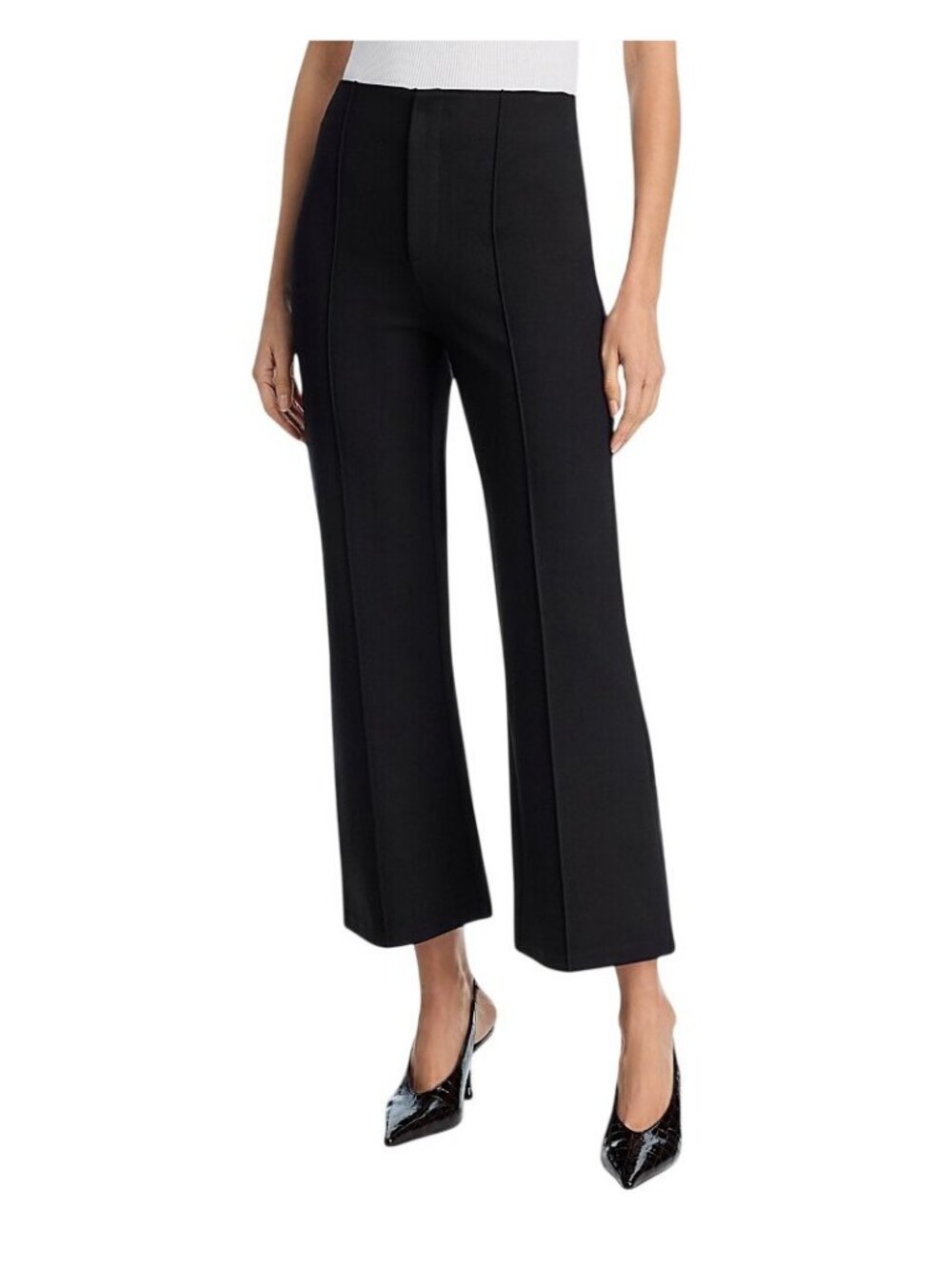 NWT Aqua Pleated Ponte Flare Pants AQ-PA4289 Black S